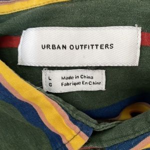 cropped striped button up